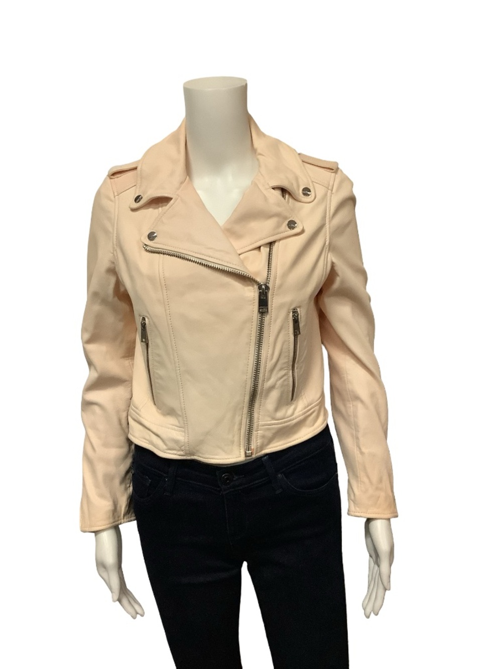 Lamarque Leather Biker Jacket Size: S